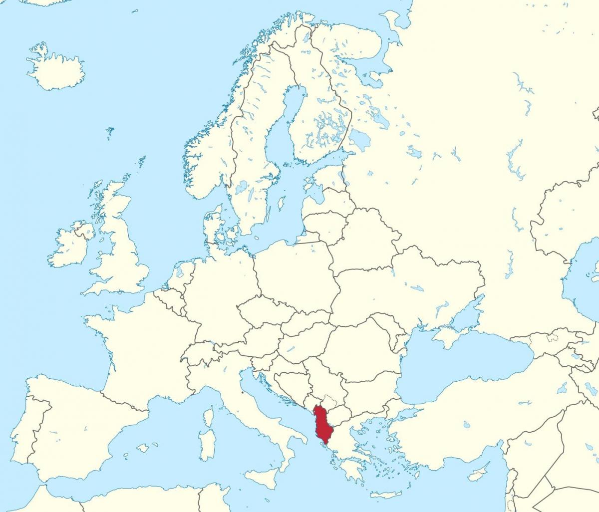 mapa Albaniji na evropska