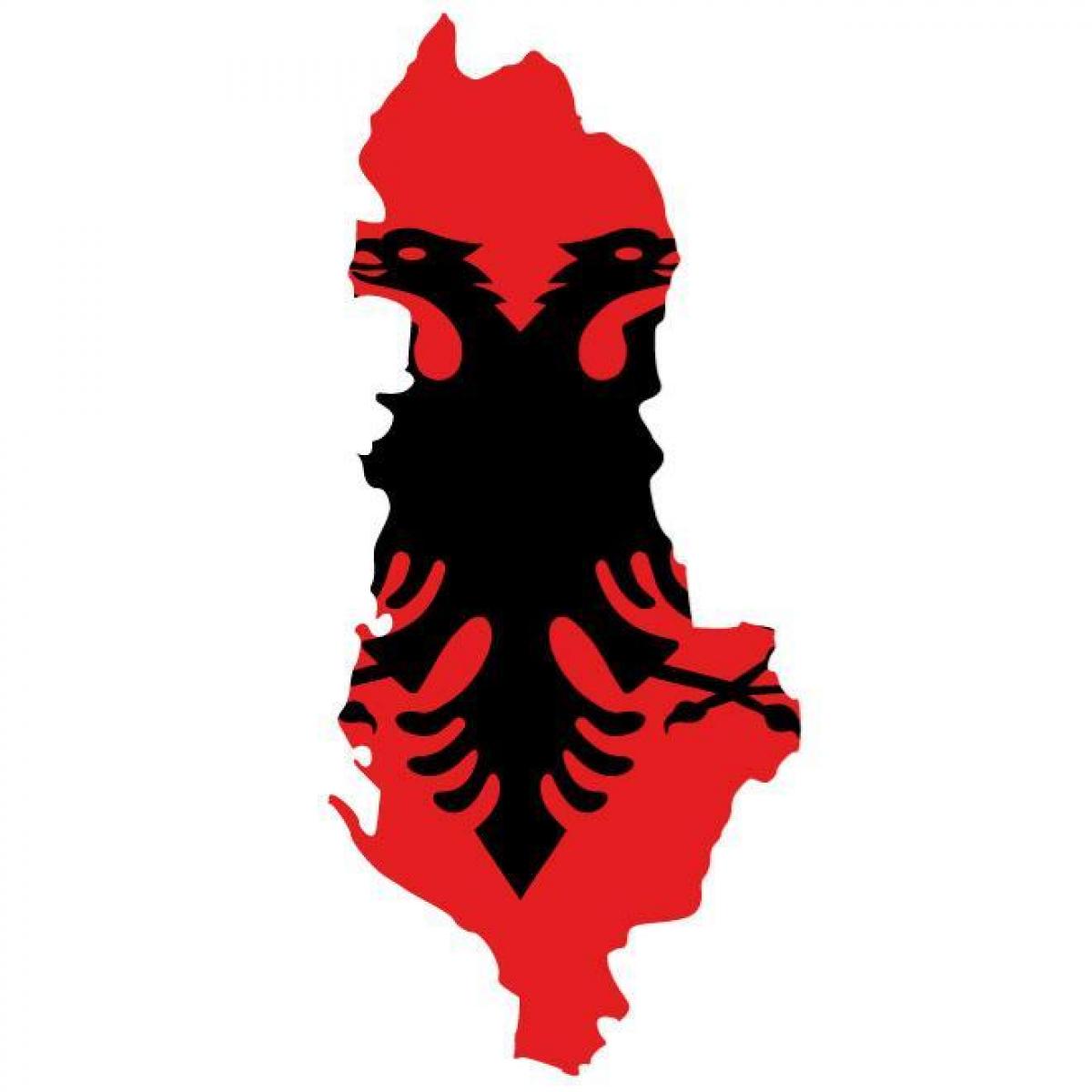 mapa Albaniji zastavu
