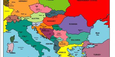 Kartu europe pokazuje Albaniji