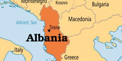 Mapa pokazuje Albaniji