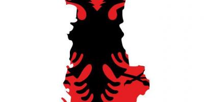 Mapa Albaniji zastavu