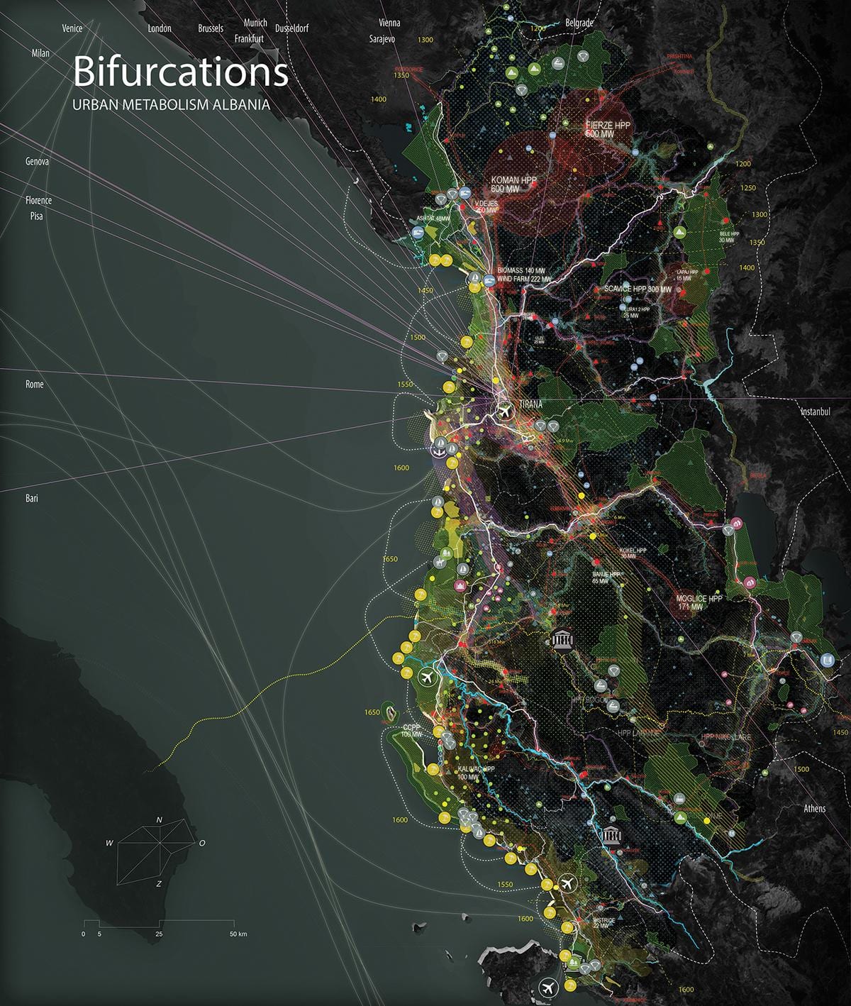 mapa Albaniji 3d mapa