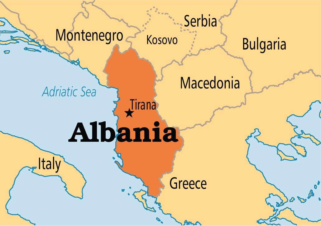 Albaniji zemlji mapu