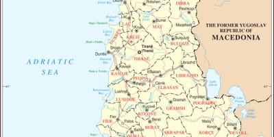 Mapa Albaniji sa gradovima