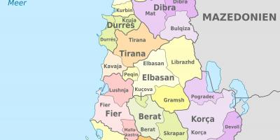 Mapa Albaniji politički