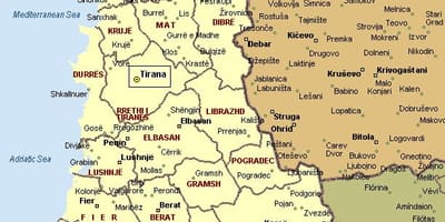 Mapa albanski obali